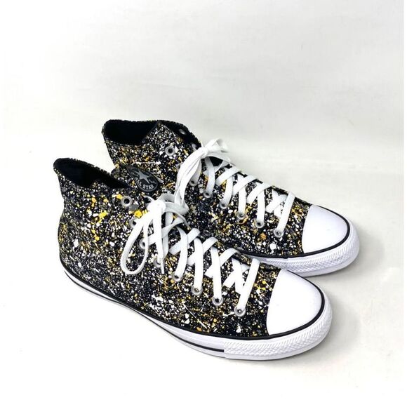 Converse Unisex Chuck Taylor All Star Hi Shoe Size 9 Men Black /Yellow A00468F - Picture 4 of 7